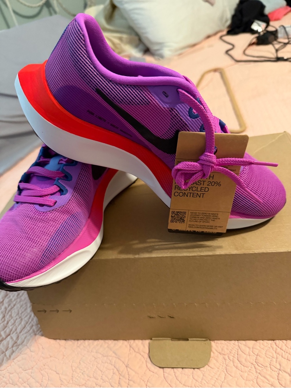 Nike Women’s Purple-Pink Running Shoes with Black Swoosh
